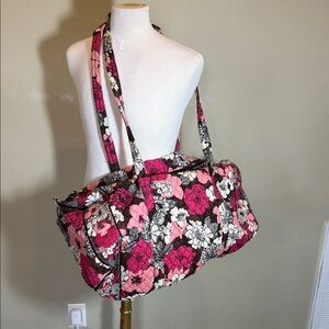 Vera Bradley Mocha Rouge Floral Pink and Black Women's Xlarge traveler